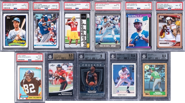 1981-2019 Assorted PSA/BGS Graded Multi Sport Lot (11 Different Cards) Including Aaron Rodgers Rookie!